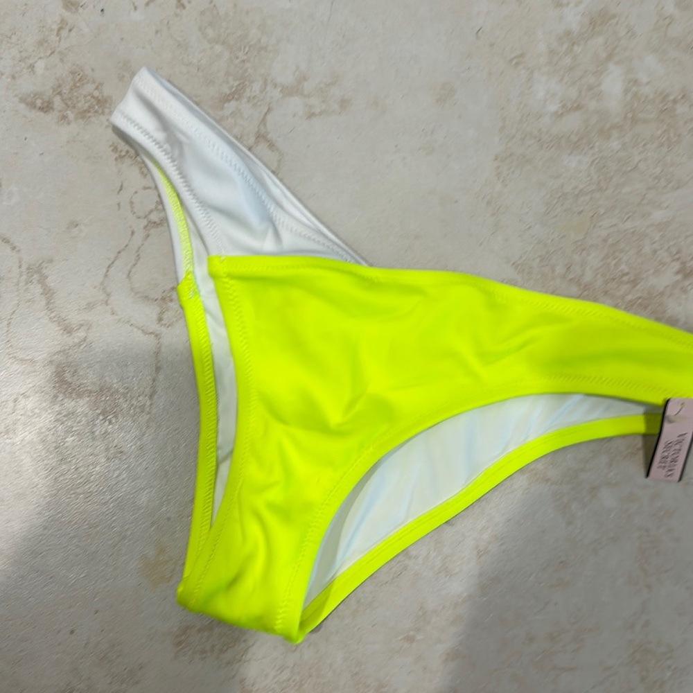 White and neon yellow swim bottoms